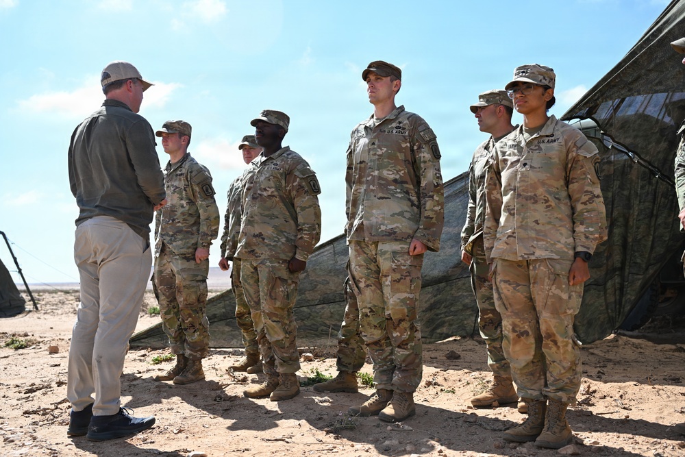 Hon. Dan Driscoll, 26th Secretary of the Army, meets Soldiers, observes emerging technology during African Lion 26 field training exercise
