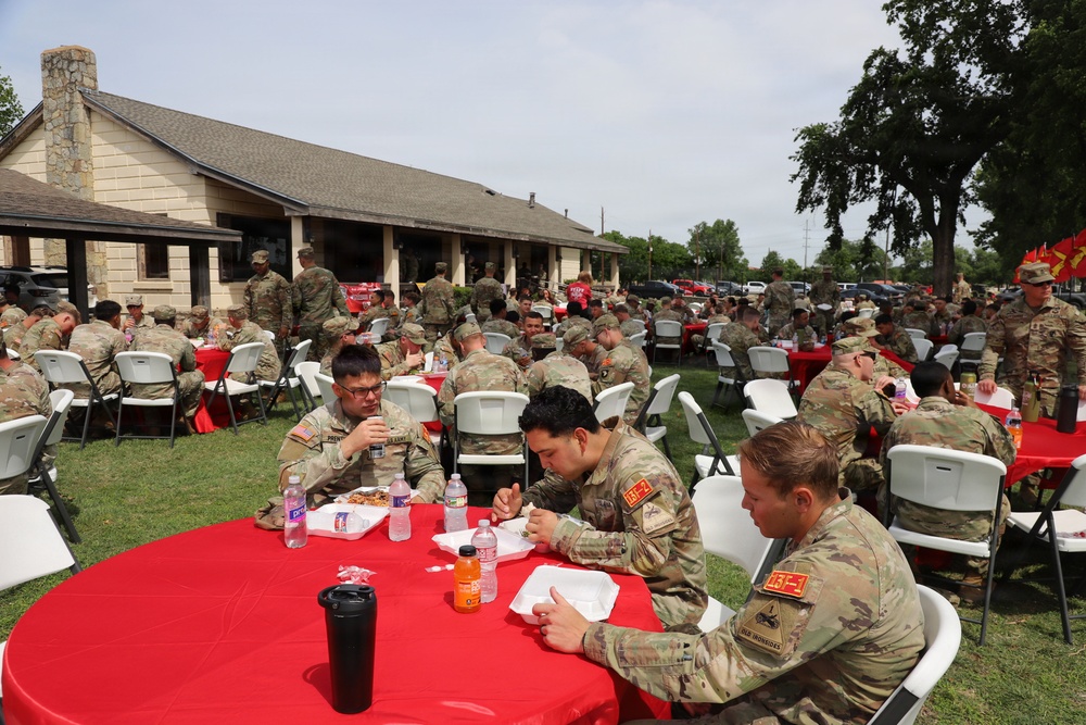 Best Redleg Competitors from 1st Armored Division Artillery during the Opening Ceremony of the 2026 Best Redleg Competition in Fort Sill, Oklahoma