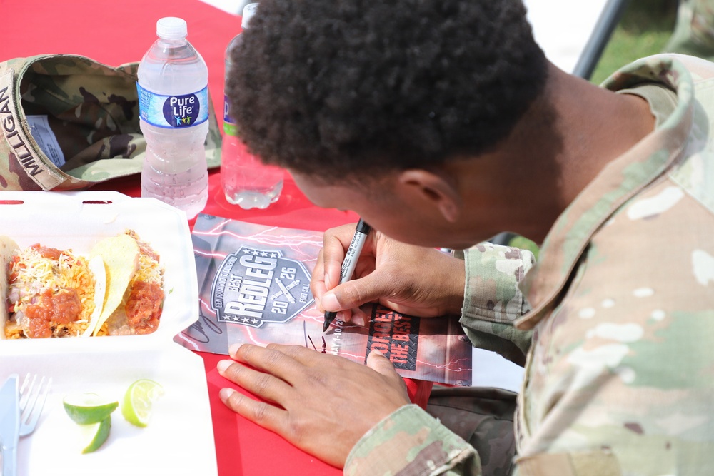 Best Redleg Competitors from 1st Armored Division Artillery during the Opening Ceremony of the 2026 Best Redleg Competition in Fort Sill, Oklahoma