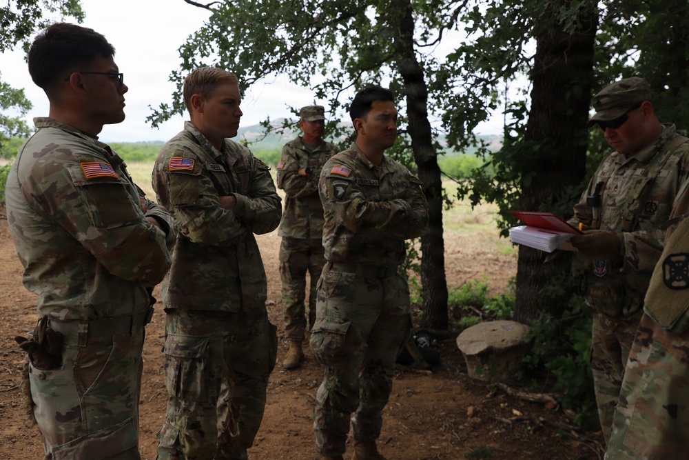 Best Redleg Competitors from 1st Armored Division Artillery complete the foreign vehicle identification lane during the 2026 Best Redleg Competition