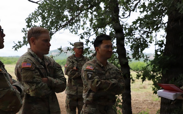 Best Redleg Competitors from 1st Armored Division Artillery complete the foreign vehicle identification lane during the 2026 Best Redleg Competition
