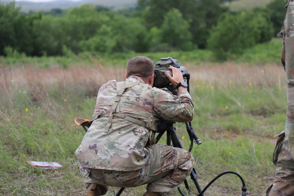 Best Redleg Competitors from 1st Armored Division Artillery complete the foreign vehicle identification lane during the 2026 Best Redleg Competition