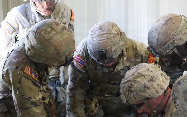 13J Best Redleg Competitors from 1st Armored Division Artillery compete in MOS specific lanes during the 2026 Best Redleg Competition at Fort Sill, Oklahoma
