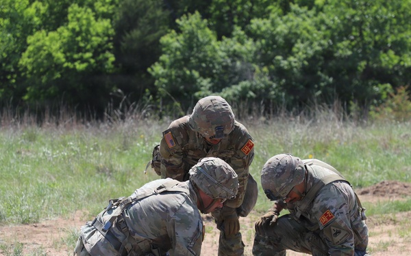 13J Best Redleg Competitors from 1st Armored Division Artillery compete in MOS specific lanes during the 2026 Best Redleg Competition at Fort Sill, Oklahoma