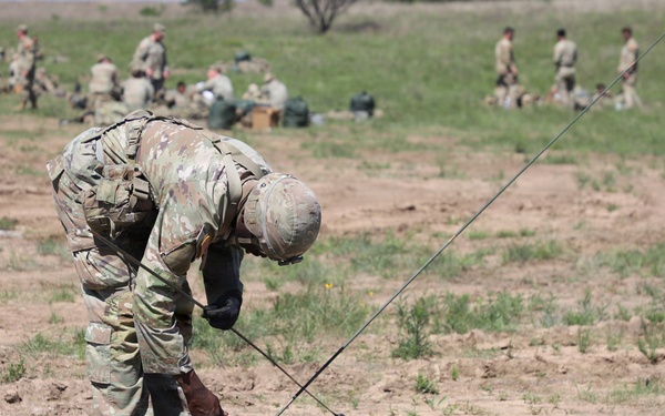 13J Best Redleg Competitors from 1st Armored Division Artillery compete in MOS specific lanes during the 2026 Best Redleg Competition at Fort Sill, Oklahoma