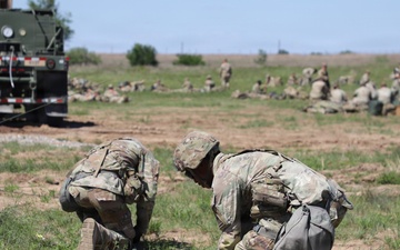 13J Best Redleg Competitors from 1st Armored Division Artillery compete in MOS specific lanes during the 2026 Best Redleg Competition at Fort Sill, Oklahoma
