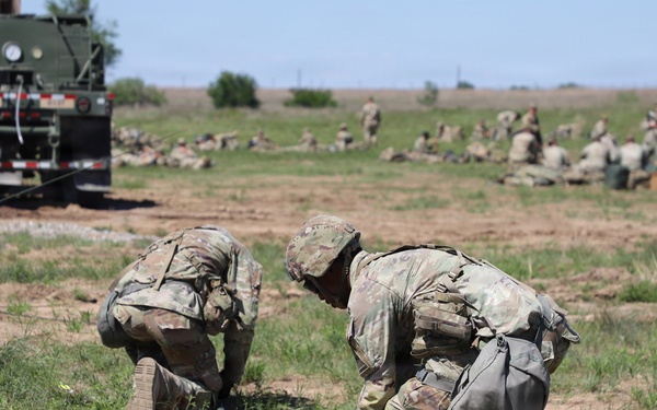 13J Best Redleg Competitors from 1st Armored Division Artillery compete in MOS specific lanes during the 2026 Best Redleg Competition at Fort Sill, Oklahoma
