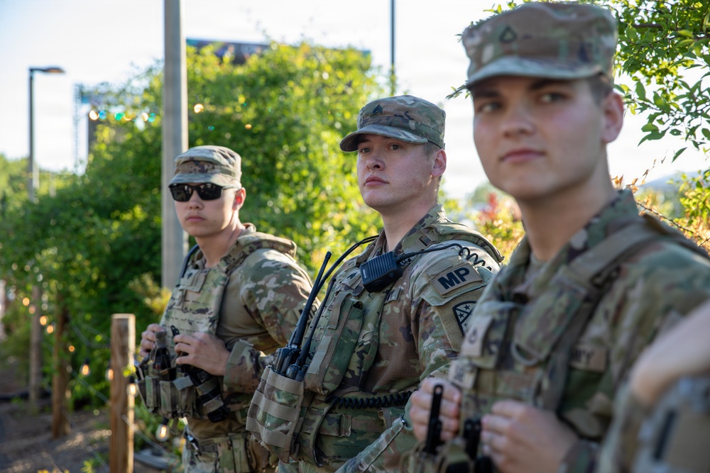 Tennessee National Guard Soldiers assigned to the Memphis Safe Task Force Conduct a Safety Patrol of Beale Street