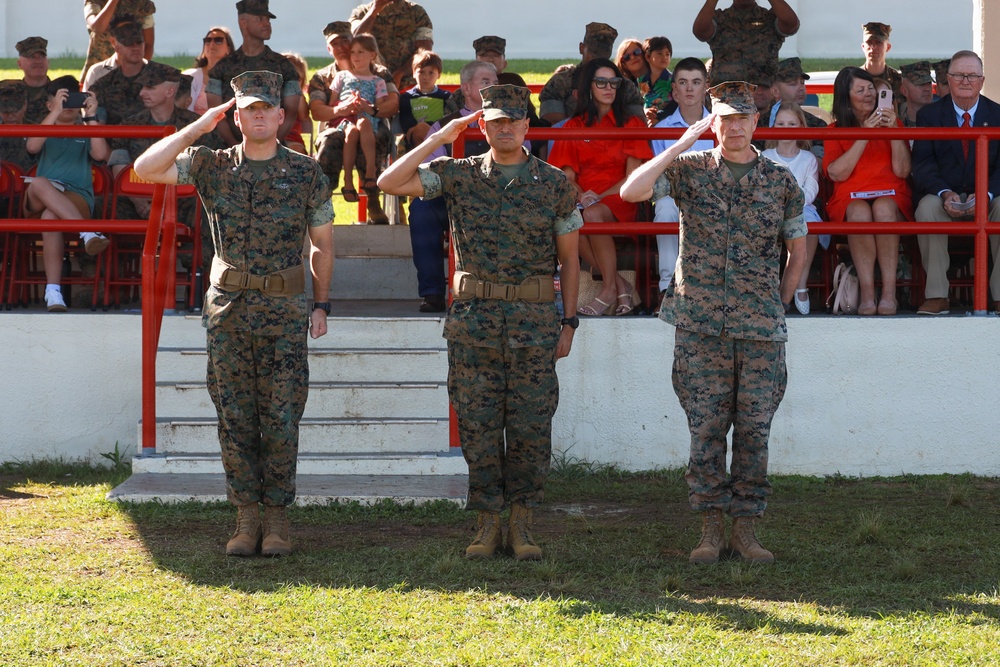 U.S. Marines With 3rd Battalion, 12th Marine Regiment Participate in a Change of Command Ceremony