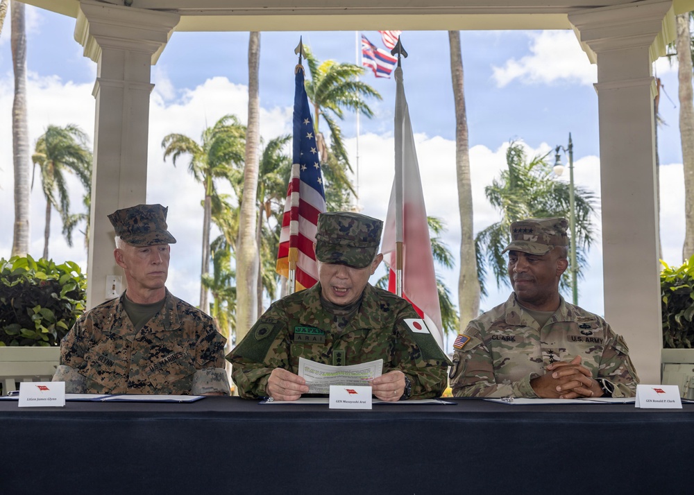 U.S., JGSDF commanders formalize agreements during ceremony