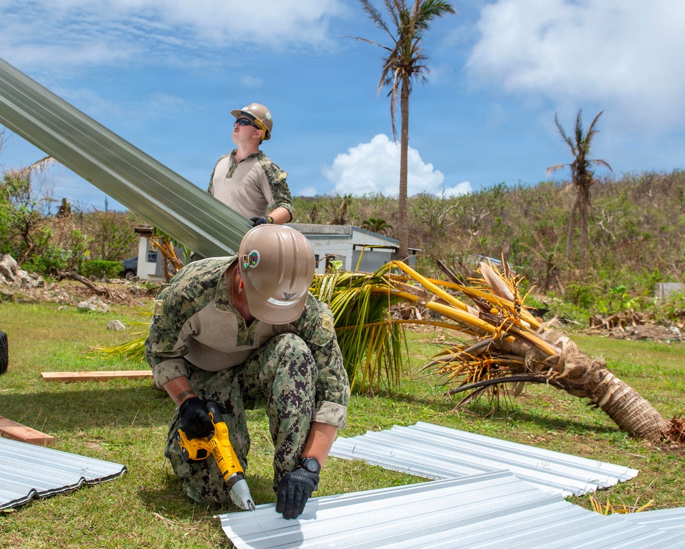 U.S. Armed Forces Help Rebuild Saipan After Sinlaku