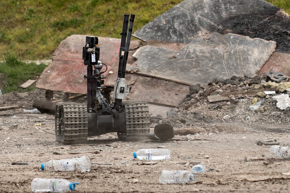 KFOR EOD Soldiers employ Talon 3 robot during training at Camp Novo Selo