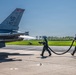 German Air Force teams perform rapid "hot pit" refueling for U.S. F-16s at Nörvenich Air Base