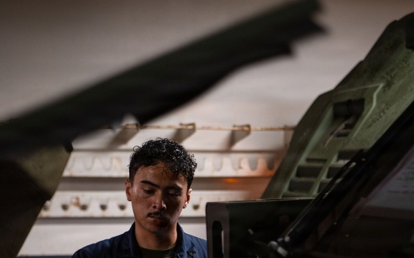 USS Boxer Marines Conduct Vehicle Maintenance