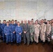 Rear Adm. Eric Anduze, CGS-5/CTF-70 Commander, meets with JMSDF Vice Adm. GOKA Yoshihiro and other JMSDF members during Flag Talks 26-2 at Commander Fleet Activities Yokosuka, Japan