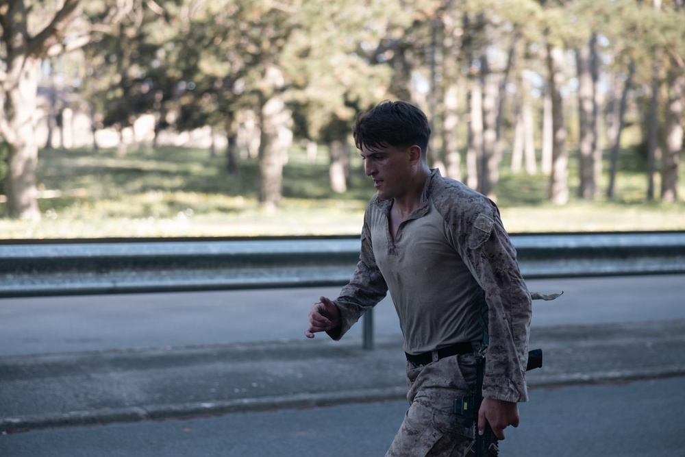 Recon Marines run 13-kilometers during French Foreign Legion battle commemoration