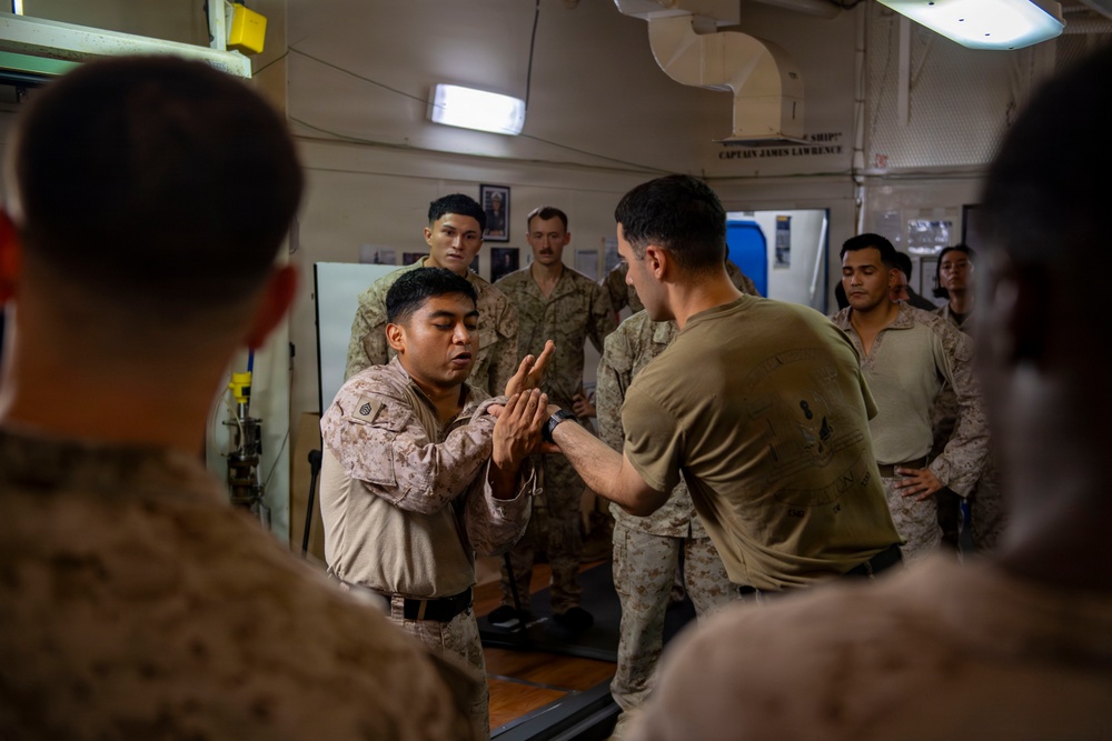 U.S. Marines Conduct MCMAP Training Aboard USS Boxer