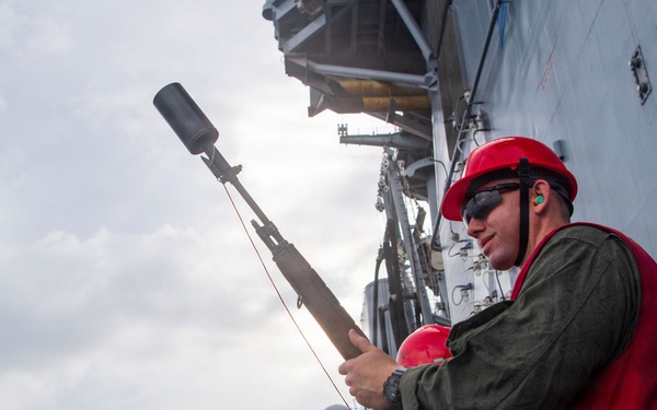 USS Boxer Conducts Replenishment-at-Sea with USNS Alan Shepard
