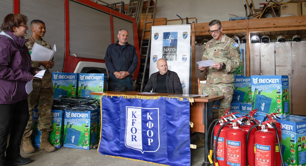 Kosovo Force (KFOR) supports Novo Brdo Fire Brigade with equipment donation