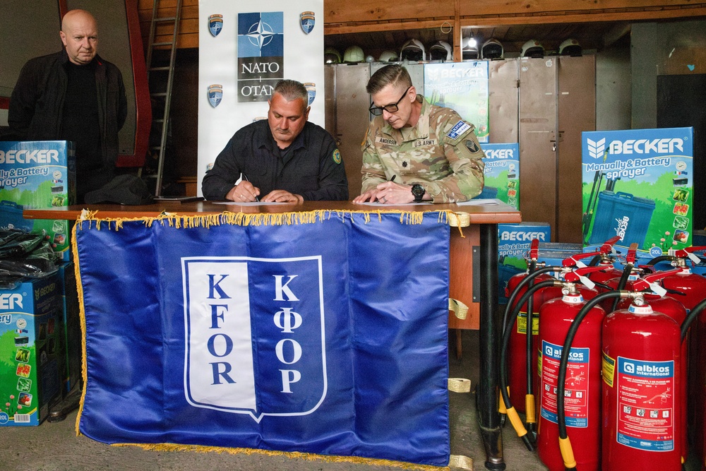 Kosovo Force (KFOR) supports Novo Brdo Fire Brigade with equipment donation