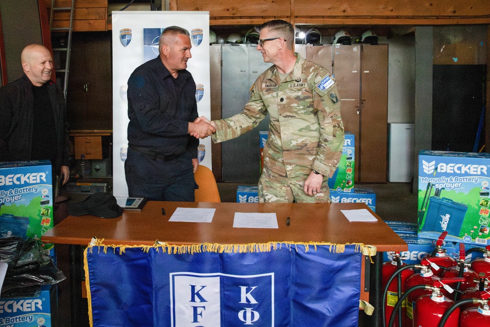 Kosovo Force (KFOR) supports Novo Brdo Fire Brigade with equipment donation