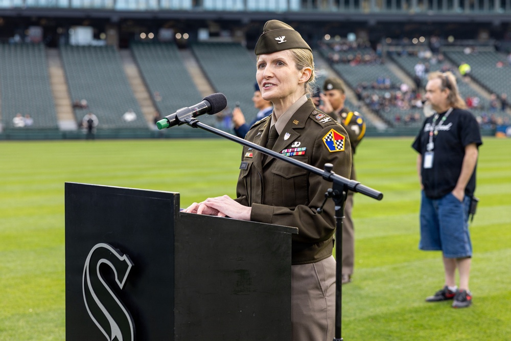 U.S. Marine Corps Poolees Swear-In at Chicago White Sox Game
