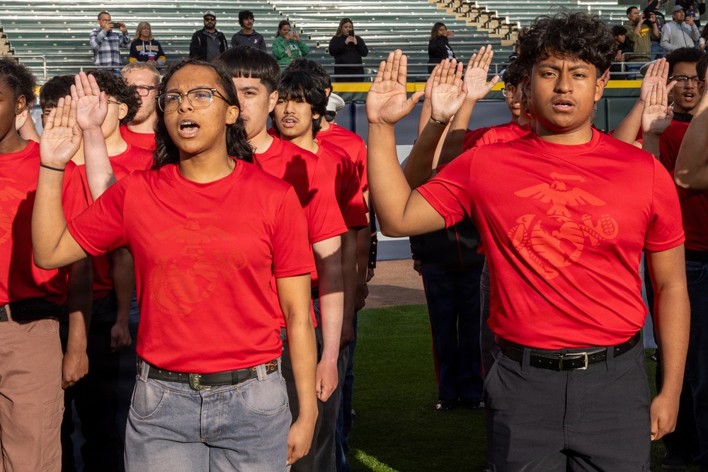 U.S. Marine Corps Poolees Swear-In at Chicago White Sox Game