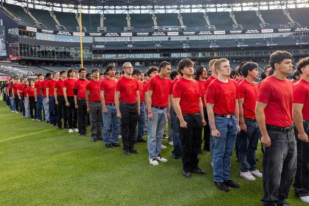 U.S. Marine Corps Poolees Swear-In at Chicago White Sox Game