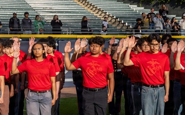 U.S. Marine Corps Poolees Swear-In at Chicago White Sox Game