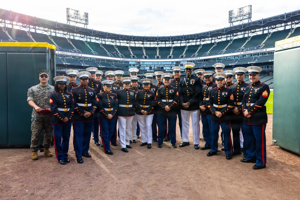U.S. Marine Corps Poolees Swear-In at Chicago White Sox Game