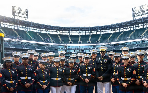 U.S. Marine Corps Poolees Swear-In at Chicago White Sox Game