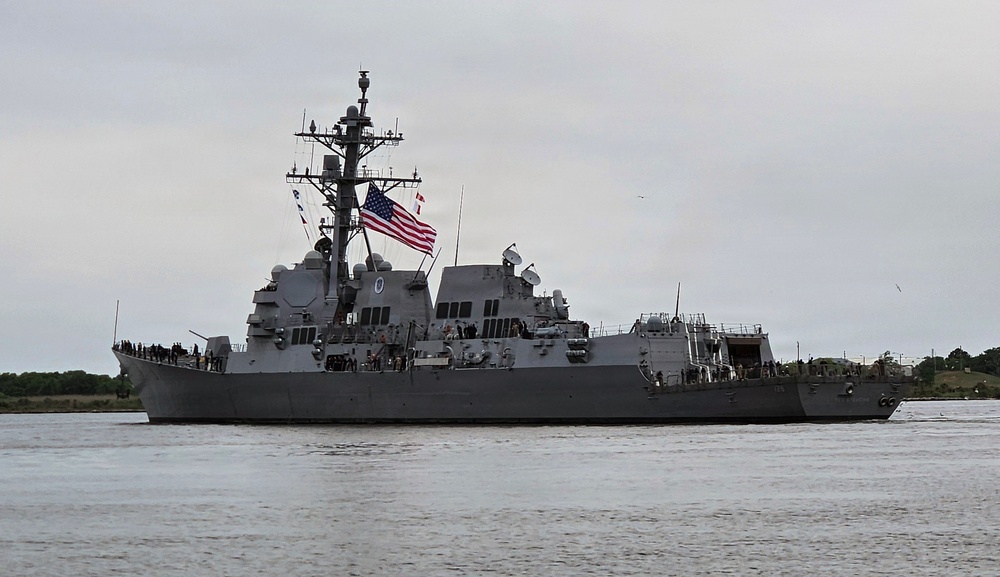 USS Ted Stevens (DDG-128) departs