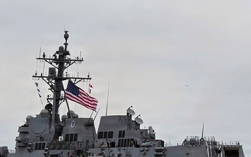 USS Ted Stevens (DDG-128) departs
