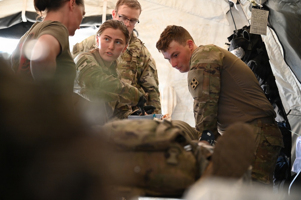 4th Infantry Division Soldiers Conduct Combat Casualty Care Training in Field Medical Tent