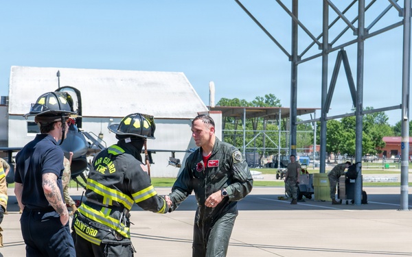 Lt. Col. Michael Coloney Touches Down for the Final Time