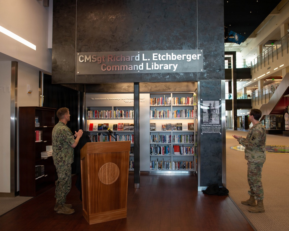 U.S. Strategic Command memorializes enlisted Airman with library dedication