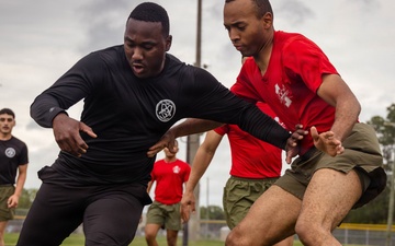 Marines from across the Depot play soccer