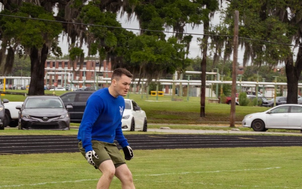 Marines from across the Depot play soccer