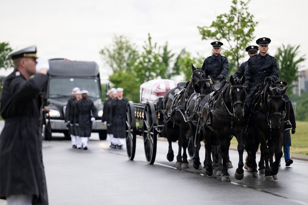 Full Military Funeral Honors with Escort are Conducted for U.S. Navy Seaman 1st Class Paul Newton in Section 57