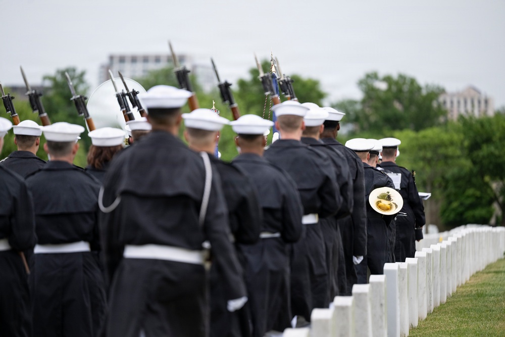 Full Military Funeral Honors with Escort are Conducted for U.S. Navy Seaman 1st Class Paul Newton in Section 57