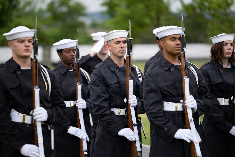 Full Military Funeral Honors with Escort are Conducted for U.S. Navy Seaman 1st Class Paul Newton in Section 57