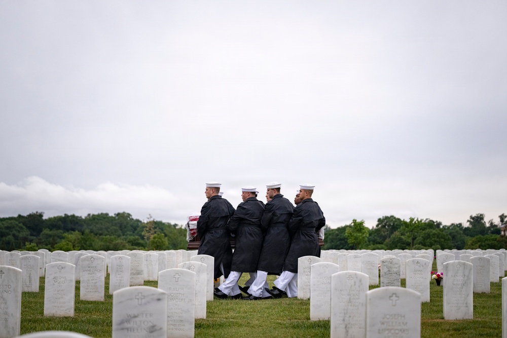 Full Military Funeral Honors with Escort are Conducted for U.S. Navy Seaman 1st Class Paul Newton in Section 57