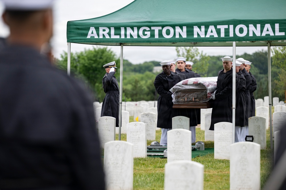 Full Military Funeral Honors with Escort are Conducted for U.S. Navy Seaman 1st Class Paul Newton in Section 57