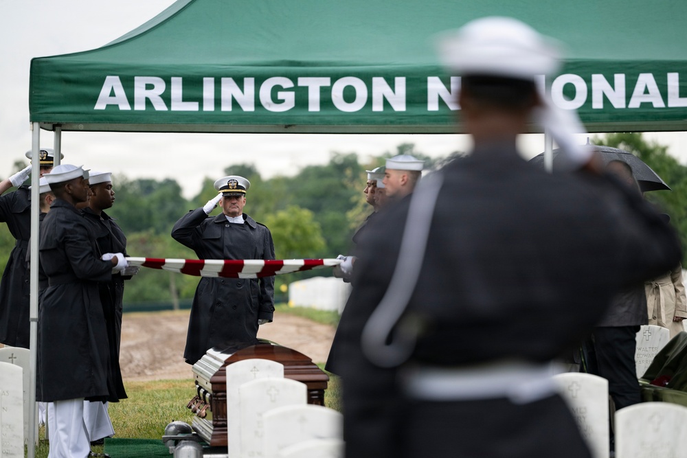 Full Military Funeral Honors with Escort are Conducted for U.S. Navy Seaman 1st Class Paul Newton in Section 57