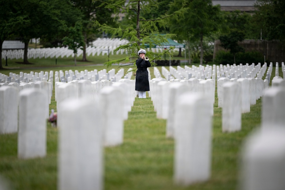 Full Military Funeral Honors with Escort are Conducted for U.S. Navy Seaman 1st Class Paul Newton in Section 57