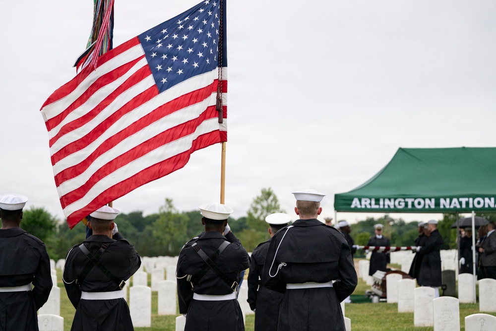 Full Military Funeral Honors with Escort are Conducted for U.S. Navy Seaman 1st Class Paul Newton in Section 57