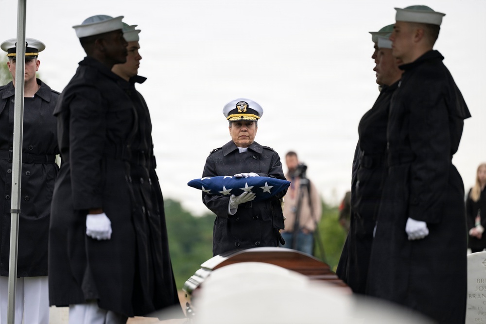 Full Military Funeral Honors with Escort are Conducted for U.S. Navy Seaman 1st Class Paul Newton in Section 57