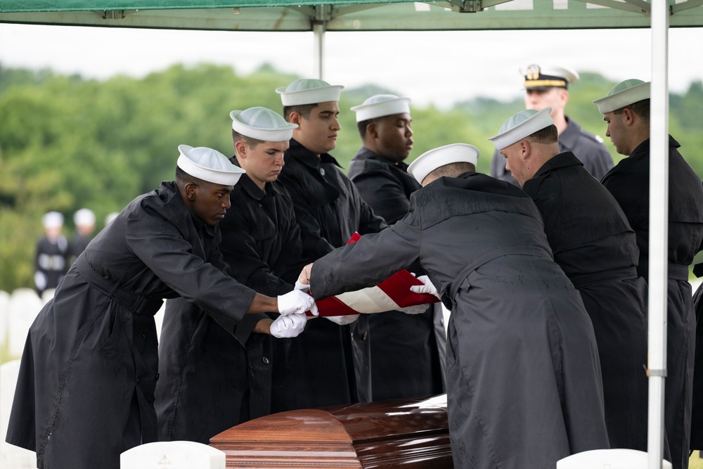 Full Military Funeral Honors with Escort are Conducted for U.S. Navy Seaman 1st Class Paul Newton in Section 57