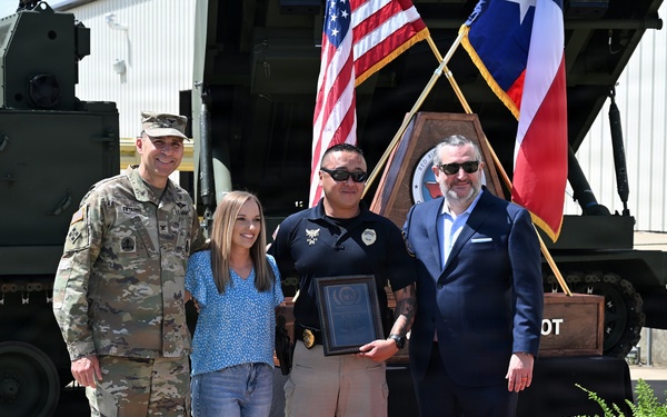 Cruz tours Red River, presents Civilian Police Officer of the Year Award