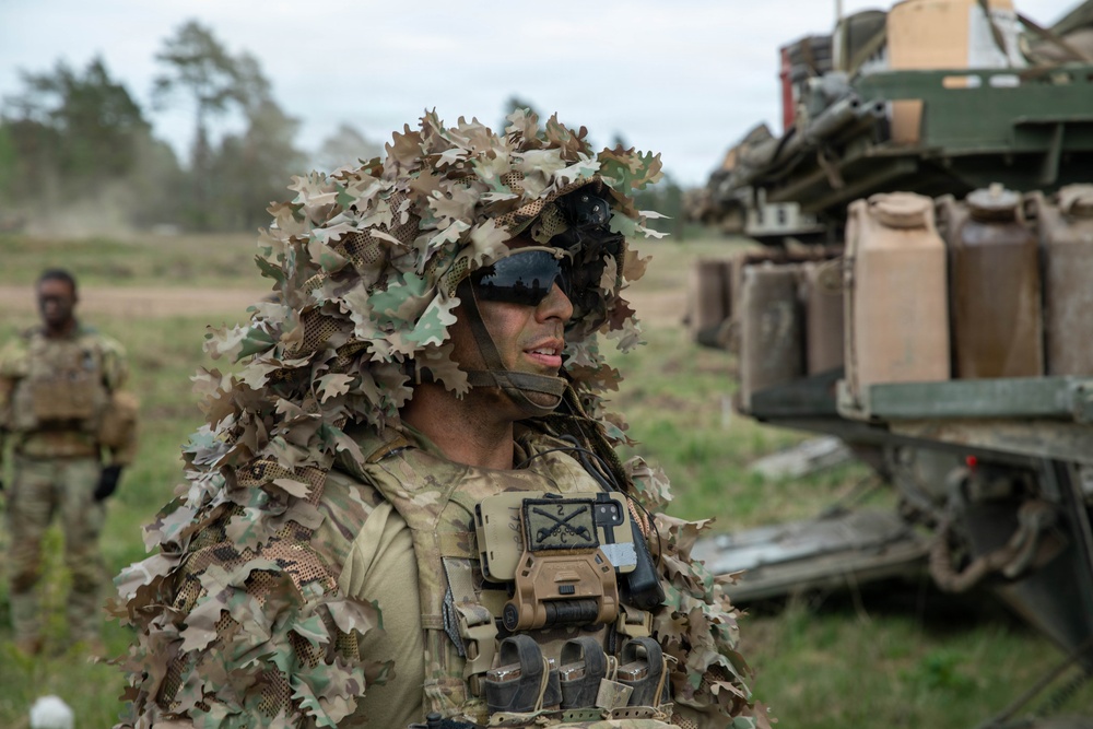 U.S. Soldiers from 1st Squadron, 2d Cavalry Regiment conduct dry run for Saber Strike live fire exercise
